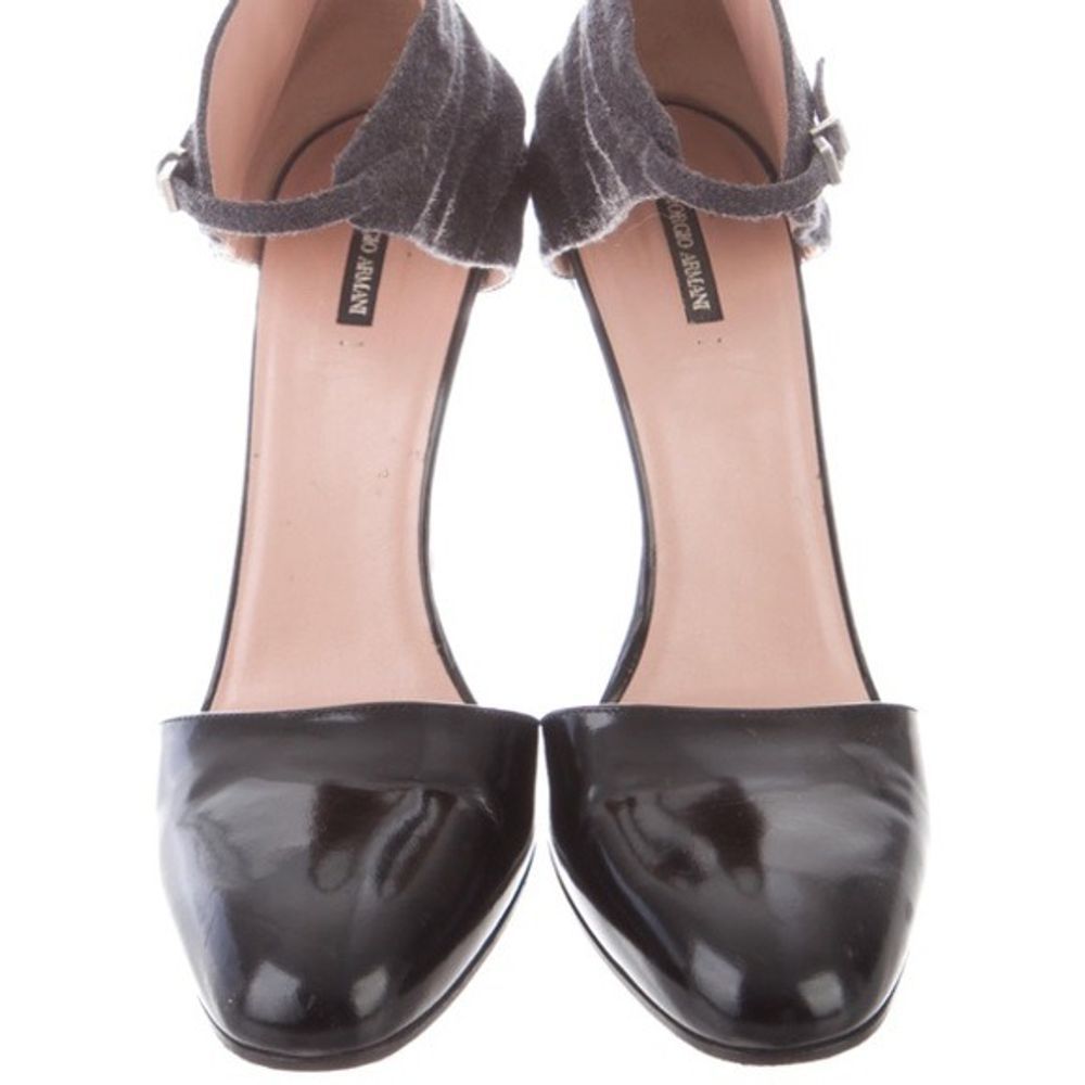 Giorgio Armani Pumps Black Leather with Wool Covers Size 9 - Picture 8 of 8